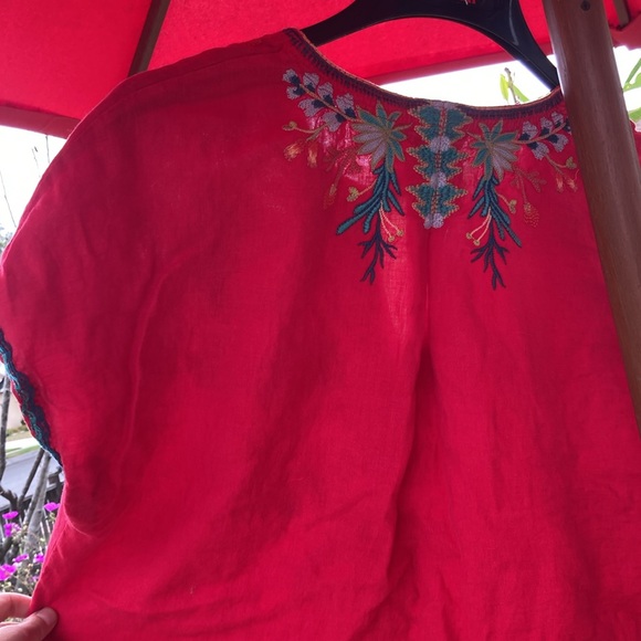 Johnny was embroidered red dress - Picture 6 of 9